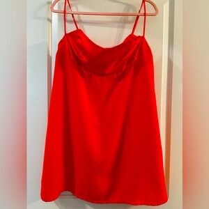 Free People Bright Red/Orange Mini Dress Size XL 🧡